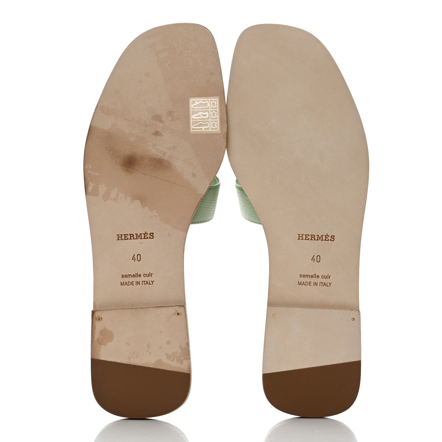 Hermes Epsom Oran Sandals 40 Vert Jade 5 of 9
