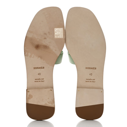 Hermes Epsom Oran Sandals 40 Vert Jade 5 of 9