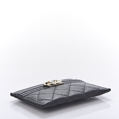 Chanel Caviar Quilted Boy Card Holder Black 4 of 10