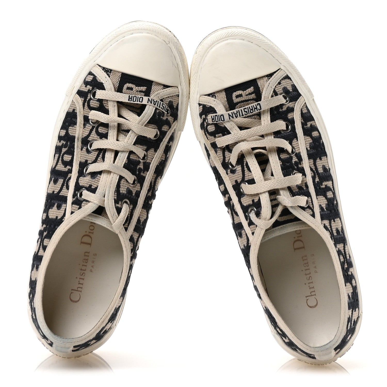 Christian Dior Canvas Oblique Walk 'N' Dior Platform Sneakers 37 Deep Blue 2 of 8