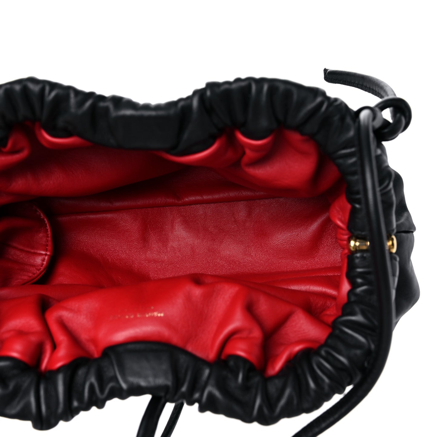Lambskin Mini Cloud Clutch Black Flamma