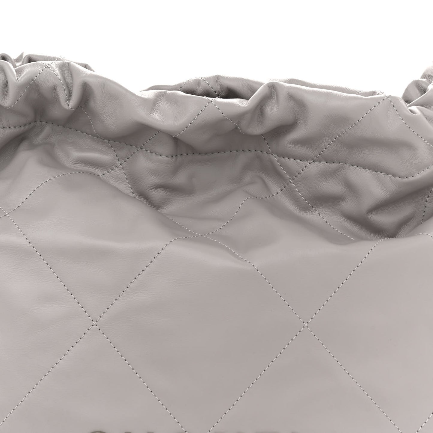 Shiny Calfskin Quilted Chanel 22 Light Grey