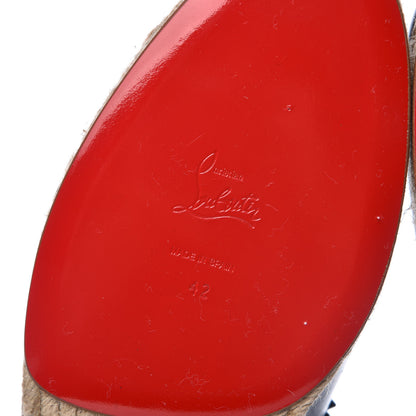 Christian Louboutin CHRISTIAN LOUBOUTIN Calfskin Ares Flat Espadrilles 42 Black 6 of 12