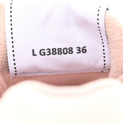 Chanel Grained Calfskin Fabric Womens Logo Sneakers 36 White Light Pink 7 of 8