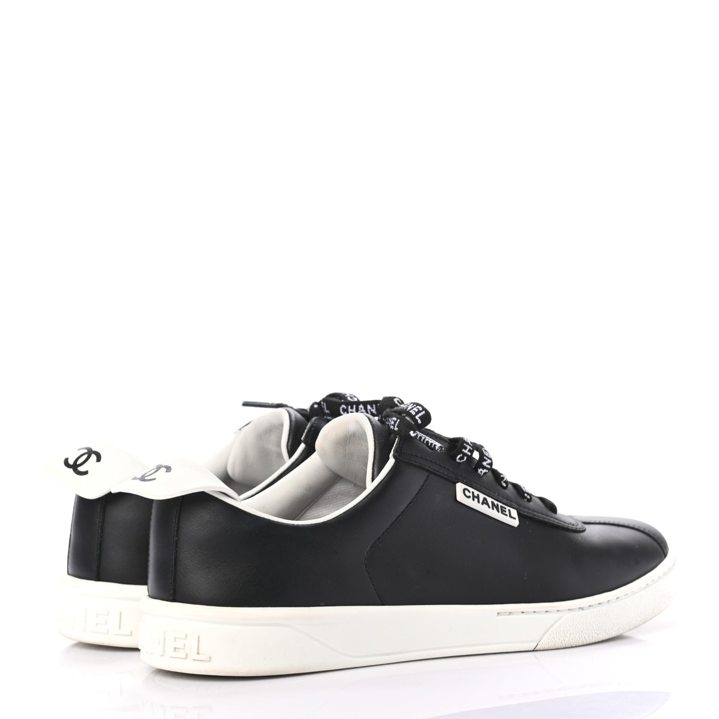 Calfskin CC Womens Sneakers 38 Black