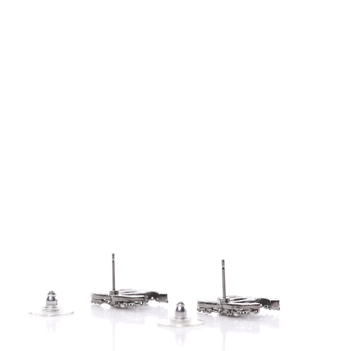 Ruthenium Crystal Pearl Caviar Earrings
