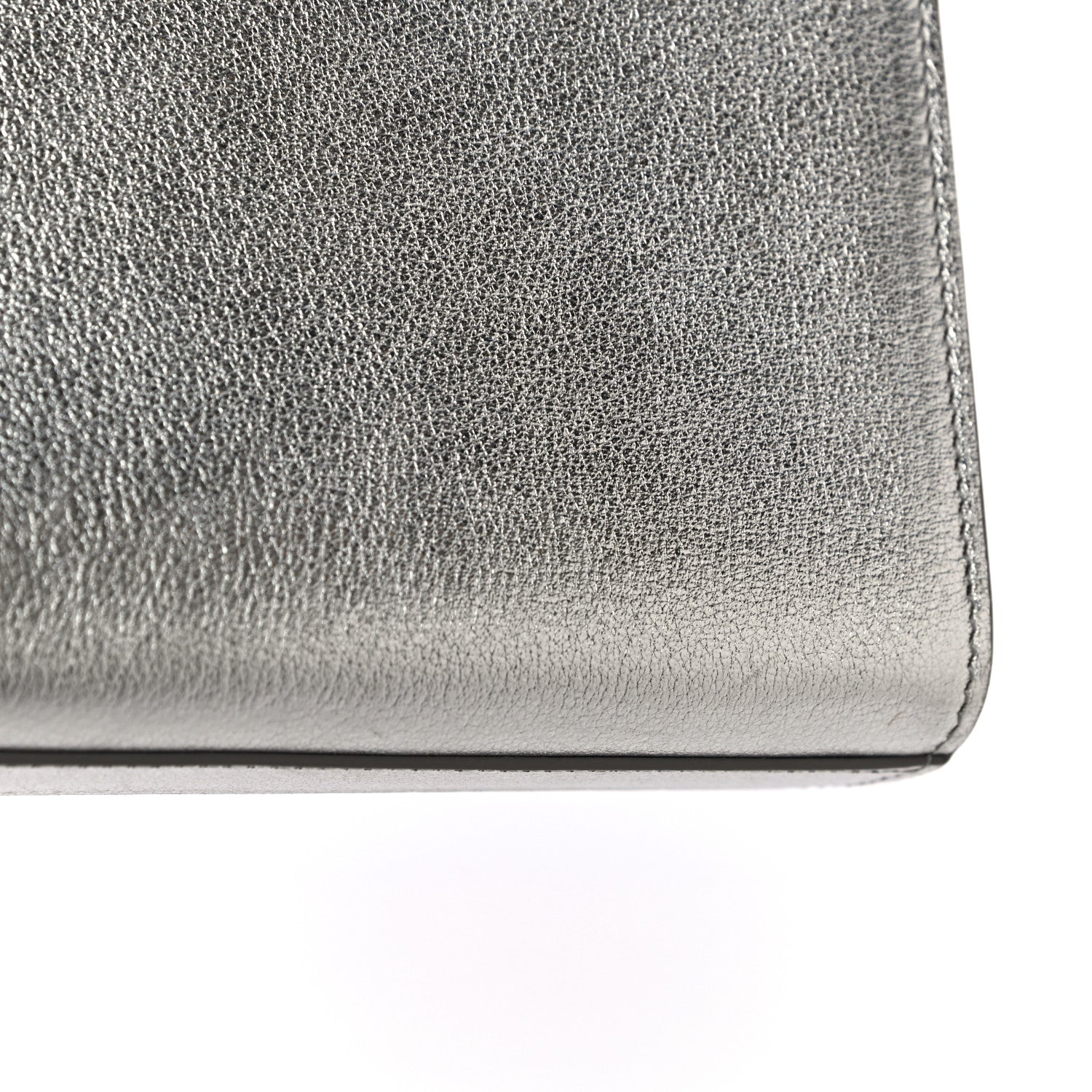 Saint Laurent Textured Metallic Calfskin Classic Monogram Cassandre Clutch Silver 17 of 17