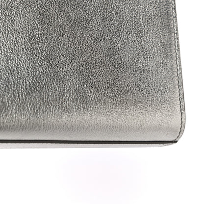 Saint Laurent Textured Metallic Calfskin Classic Monogram Cassandre Clutch Silver 17 of 17