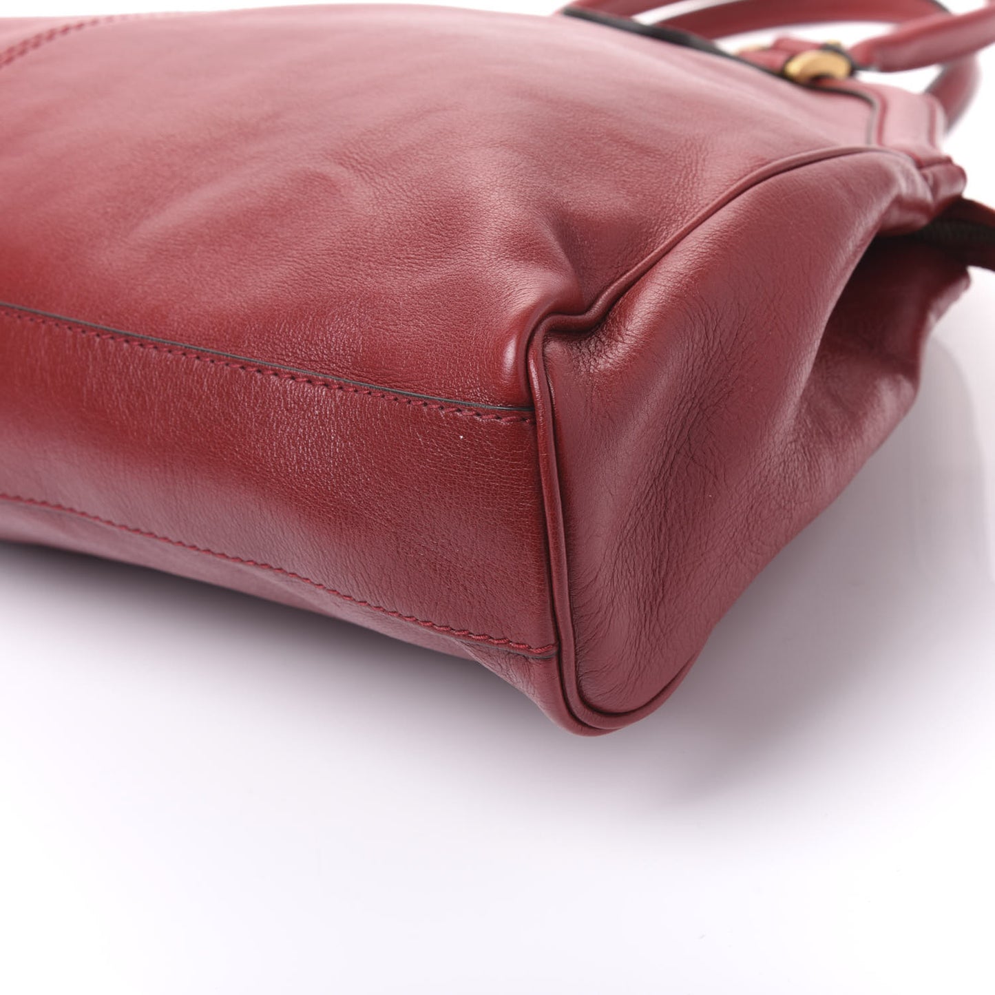 Calfskin Large Re(Belle) Top Handle Bag Red