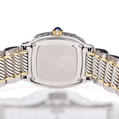 David Yurman Stainless Steel 18K Yellow Gold Diamond Mother of Pearl 25mm Thoroughbred Quartz Watch 5 of 8