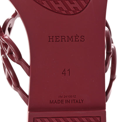 Hermes Rubber Chaine d'Ancre Island Sandals 41 Rouge H 7 of 9