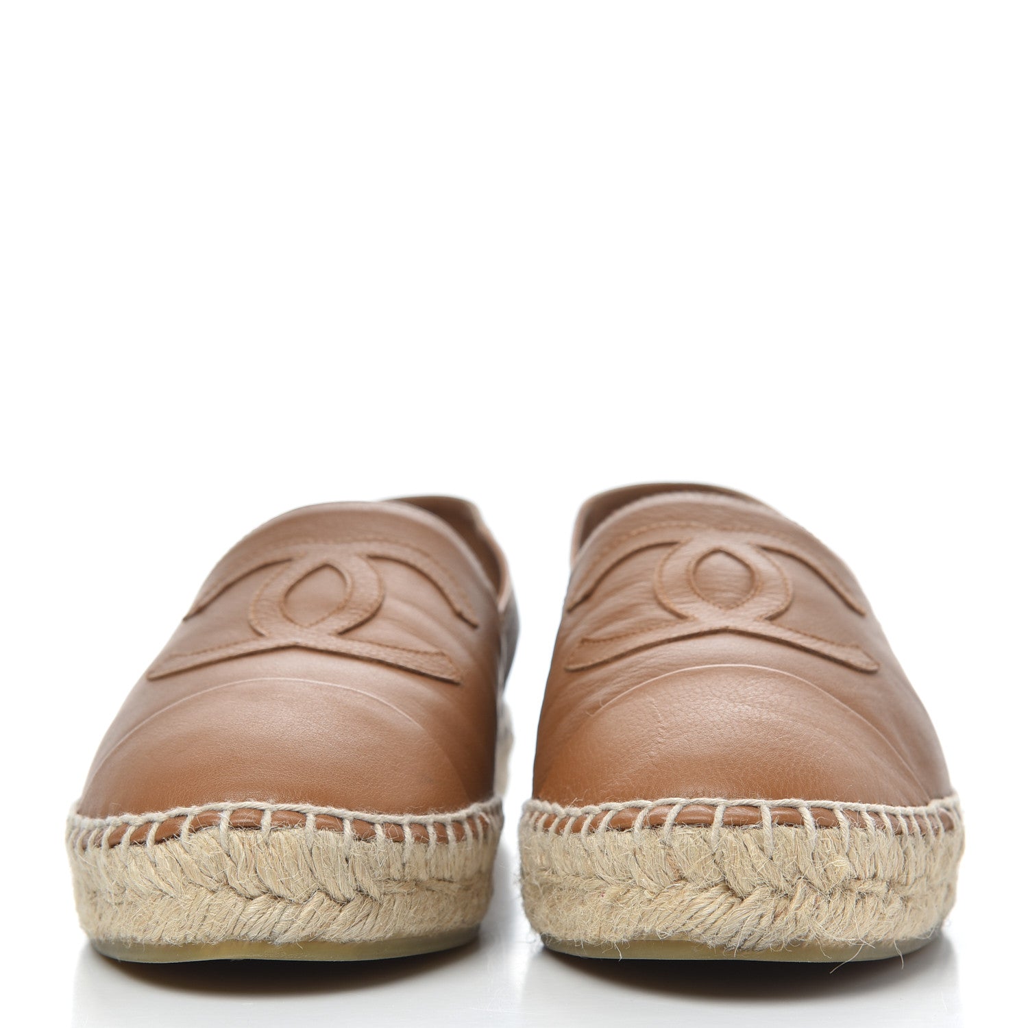 Chanel Calfskin CC Espadrilles 38 Light Brown 2 of 23