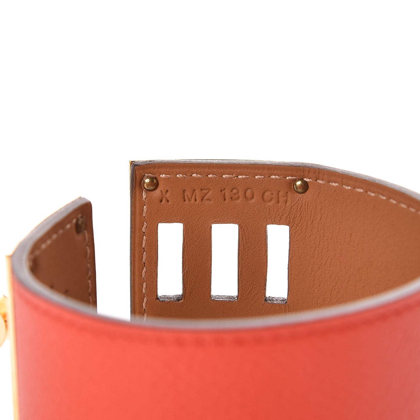 Epsom Kelly Dog Bracelet Orange Poppy