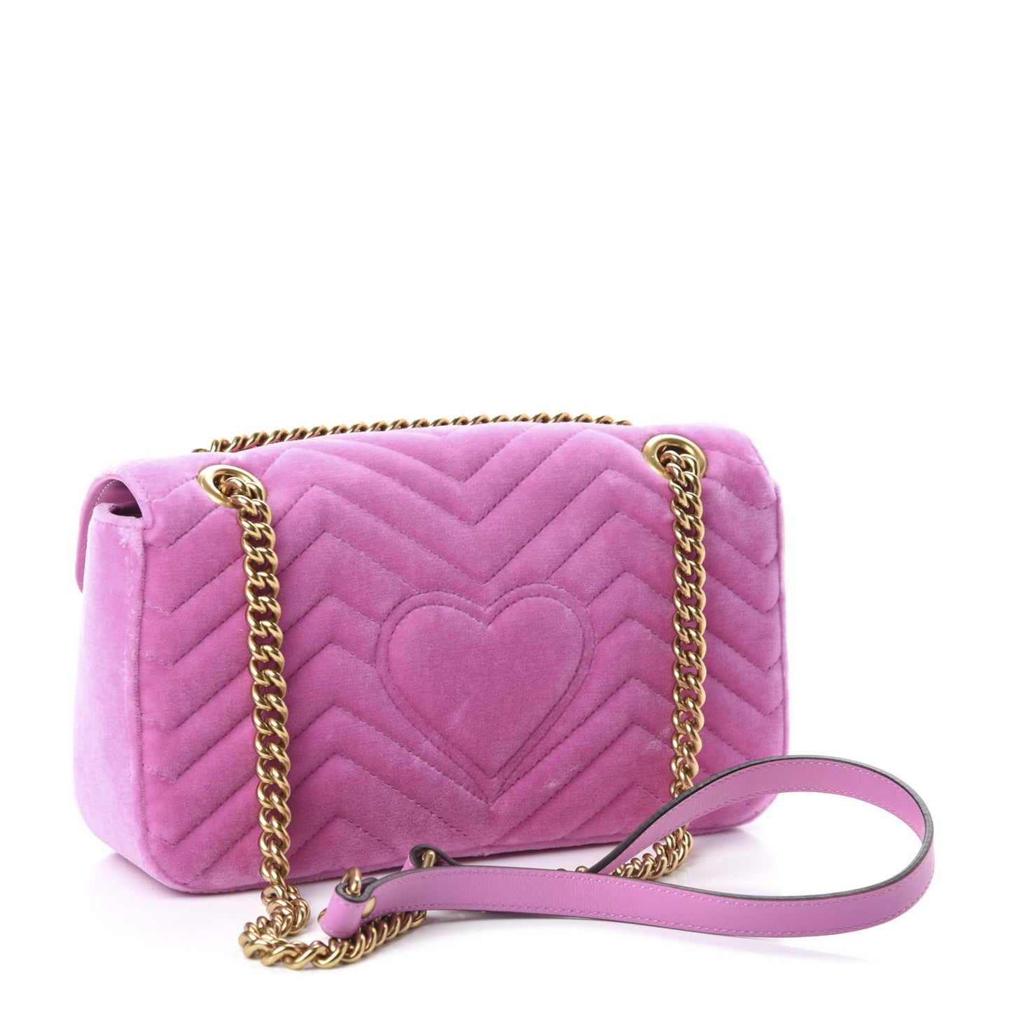 Velvet Matelasse Marquise Crystals Embroidered Small GG Marmont Shoulder Bag Malva
