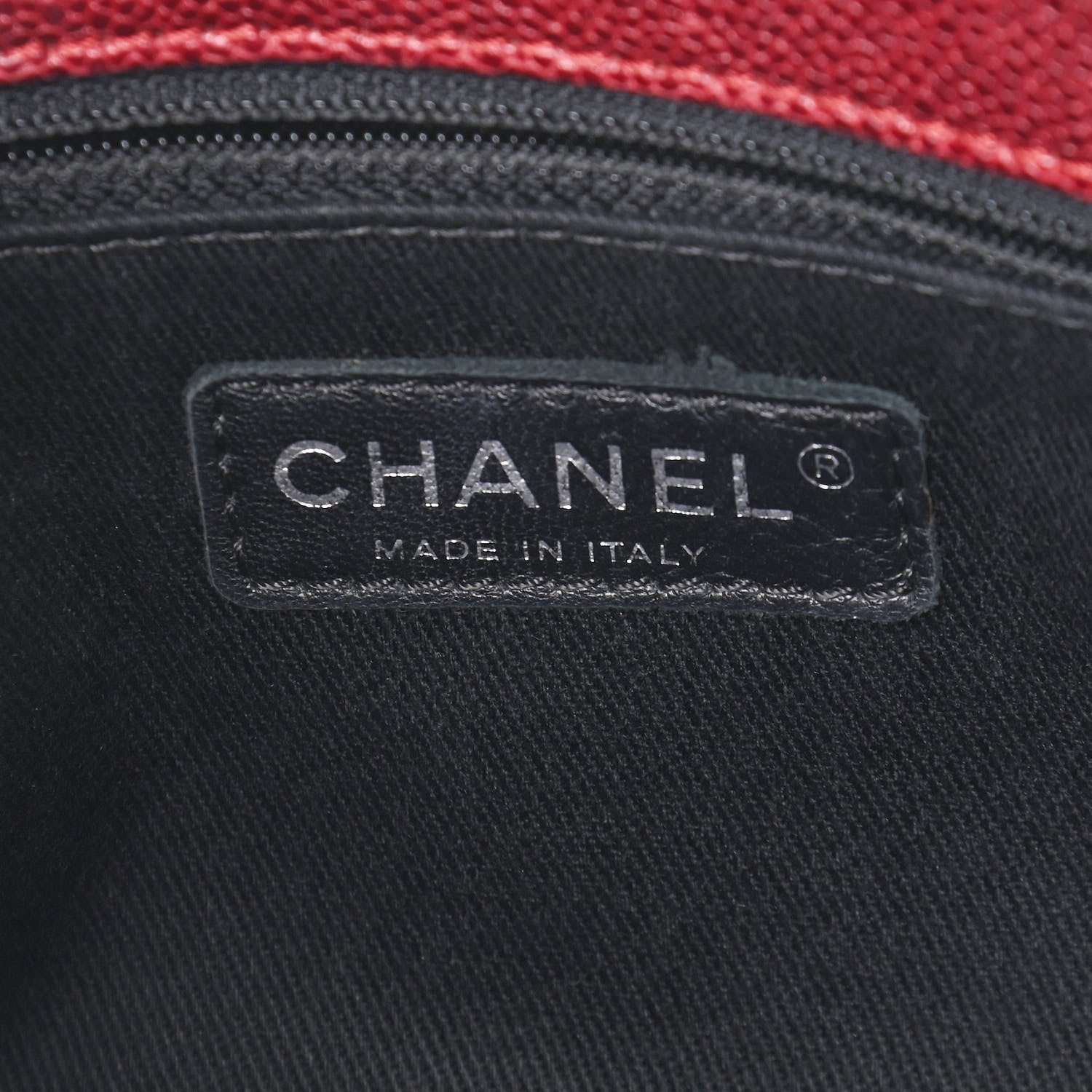 Chanel Iridescent Caviar Quilted Chic Shopping Tote Dark Red 5 of 8