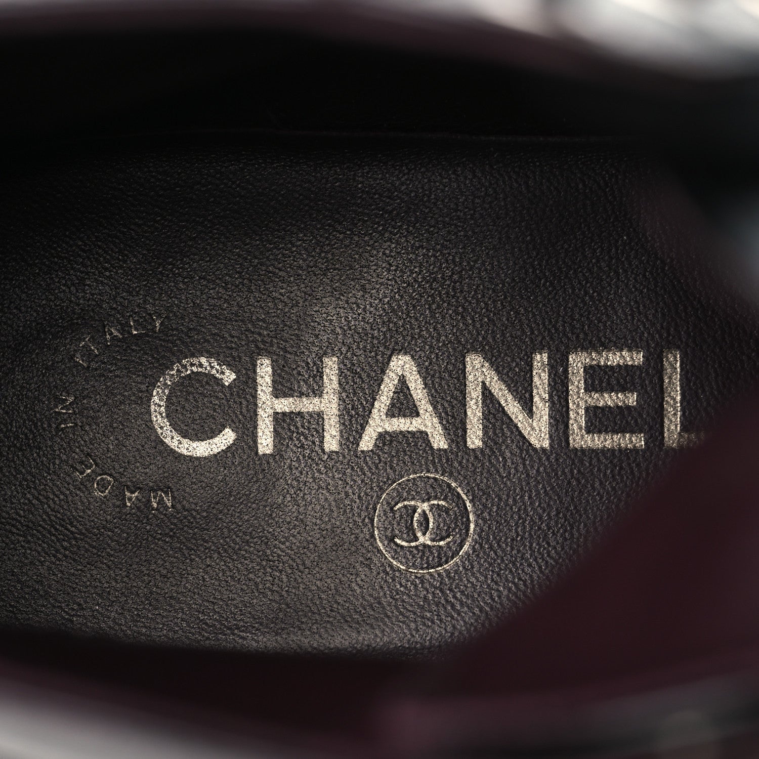 Chanel Crackled Calfskin Velvet Pearl Combat Short Boots 37.5 Black 9 of 9