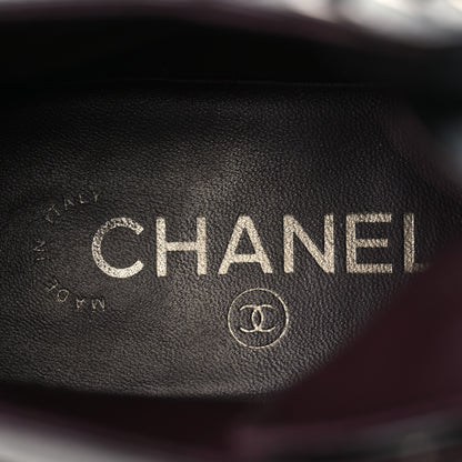 Chanel Crackled Calfskin Velvet Pearl Combat Short Boots 37.5 Black 9 of 9