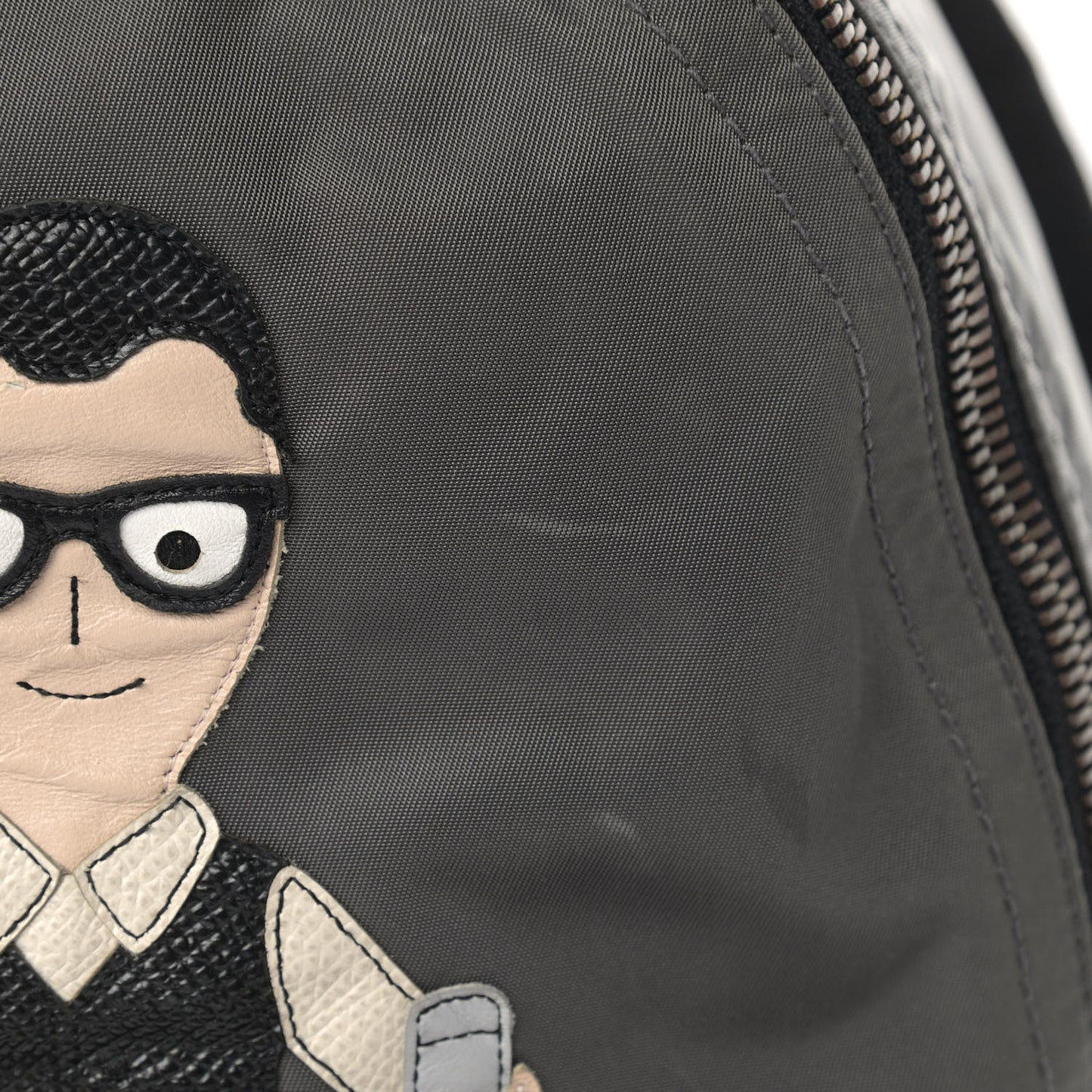 Nylon Family Patch Backpack Grey