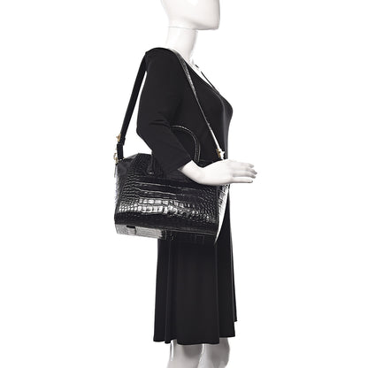 Givenchy Calfskin Crocodile Embossed Small Antigona Black 2 of 10