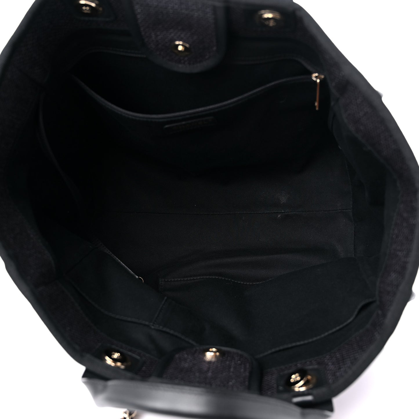 Woven Straw Raffia Medium Deauville Tote Black