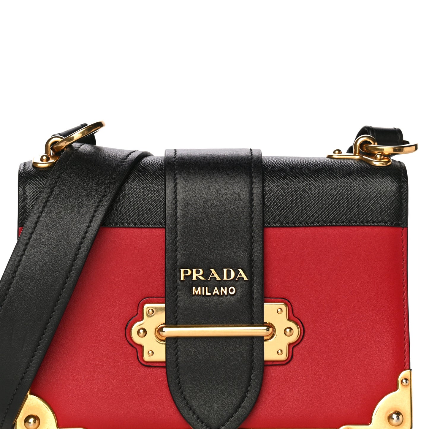 City Calfskin Saffiano Cahier Bag Fuoco Black