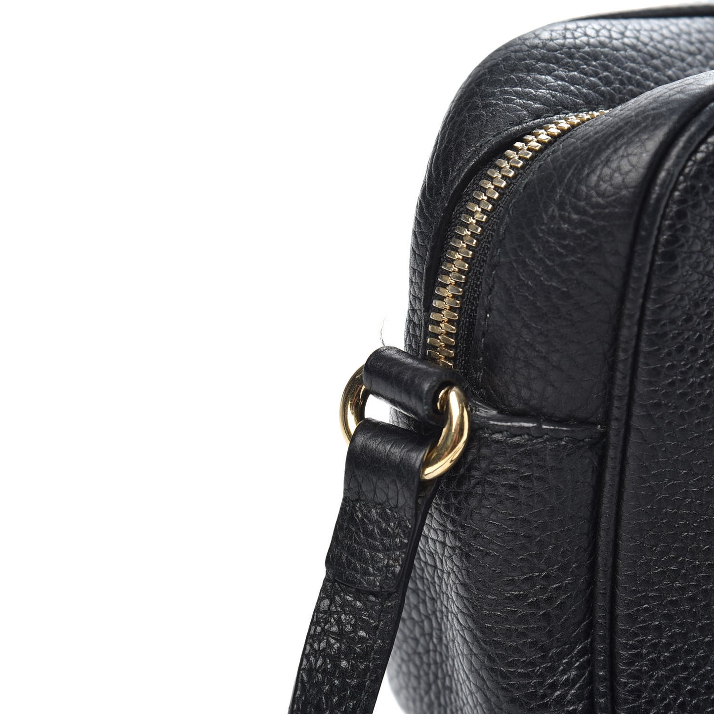 Pebbled Calfskin Small Soho Disco Bag Black