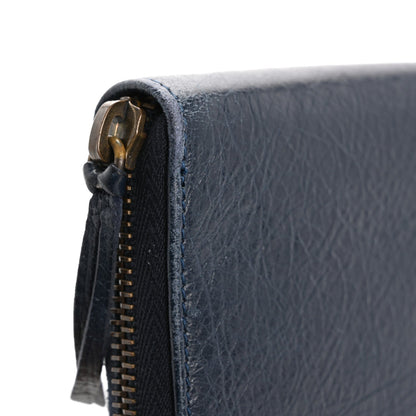 Balenciaga Agneau Classic Hardware Continental Zip Around Wallet Bleu Obscur 11 of 14
