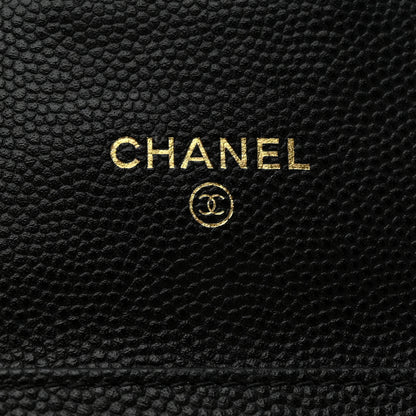 Chanel Caviar Quilted Flap Card Holder On Chain Black 6 of 9