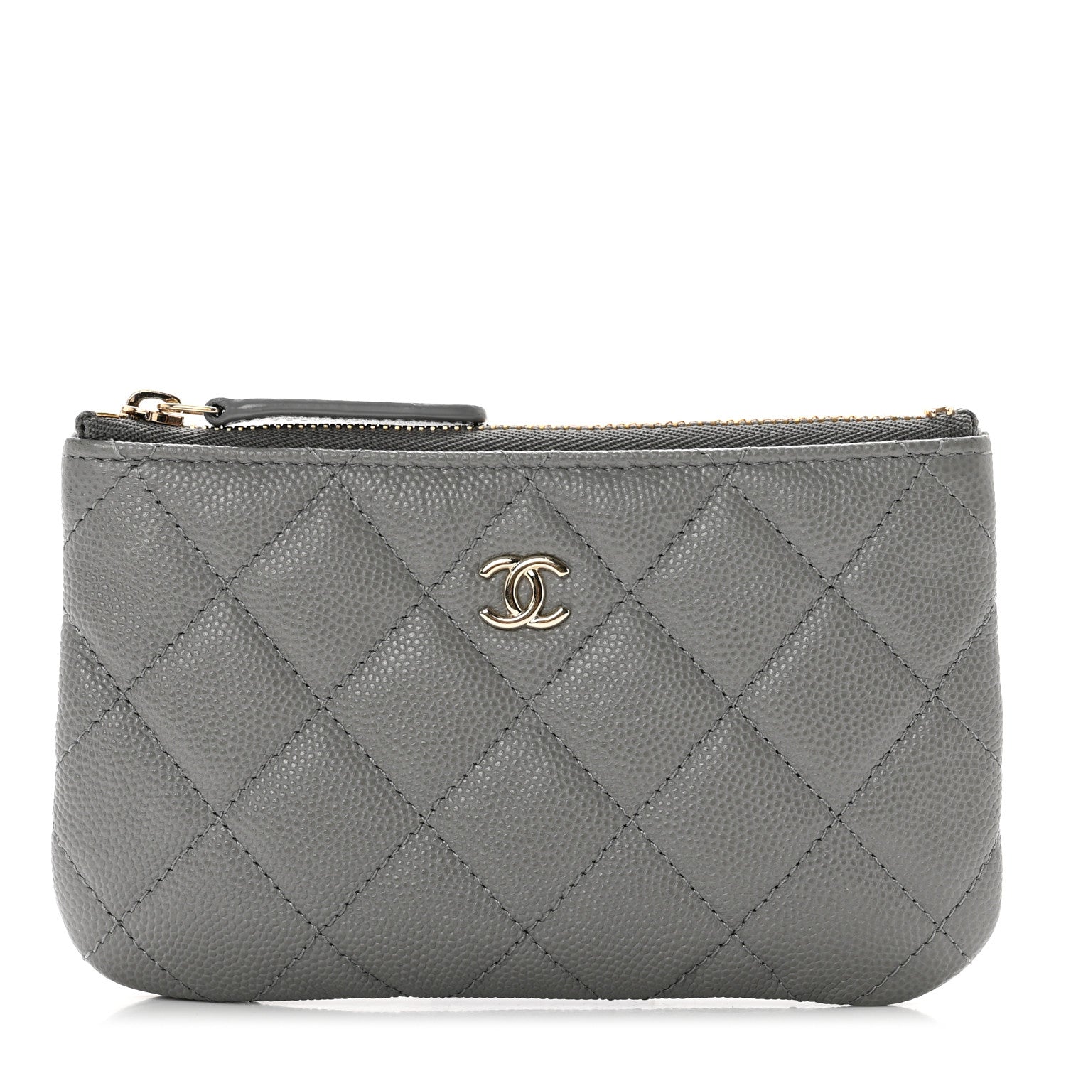 Chanel Caviar Quilted Small Cosmetic Case Grey 1 of 7
