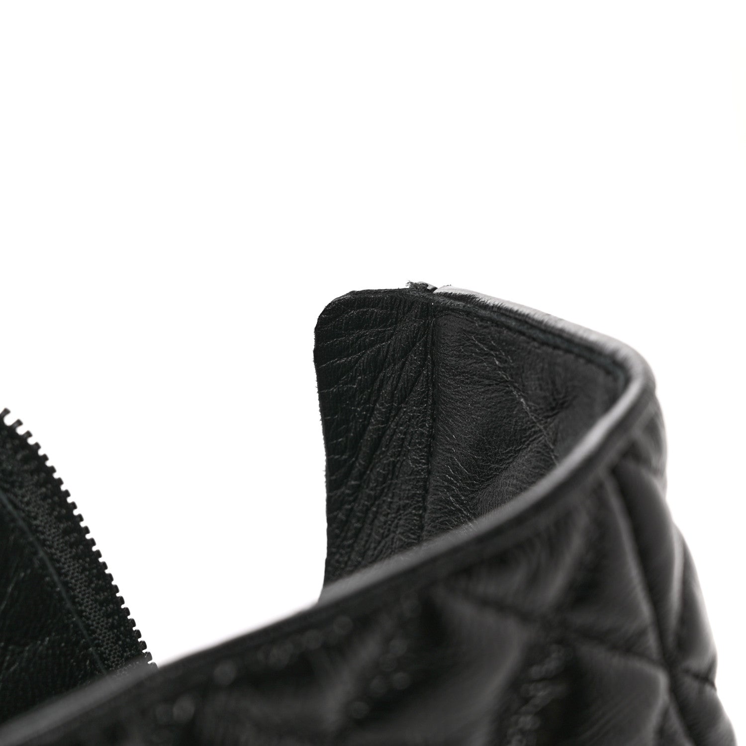 Chanel Shiny Calfskin Patent Quilted Chain Lace Up Combat Boots 37.5 Black 10 of 14