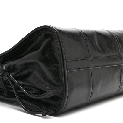 Prada Glossy Calfskin Triangle Medium Bonnie Shoulder Bag Black 9 of 10