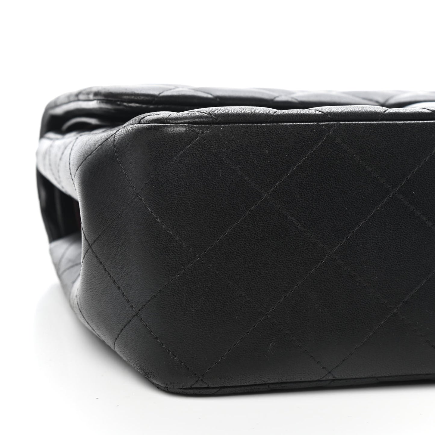 Lambskin Quilted Jumbo Double Flap Black