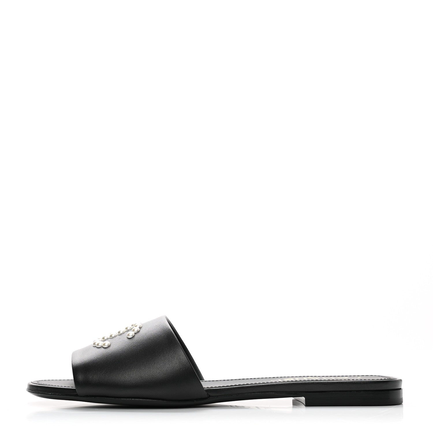 Chanel Lambskin Pearl CC Sandals 41 Black 1 of 9