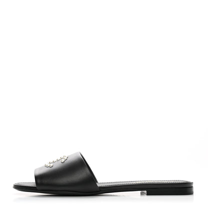 Chanel Lambskin Pearl CC Sandals 41 Black 1 of 9