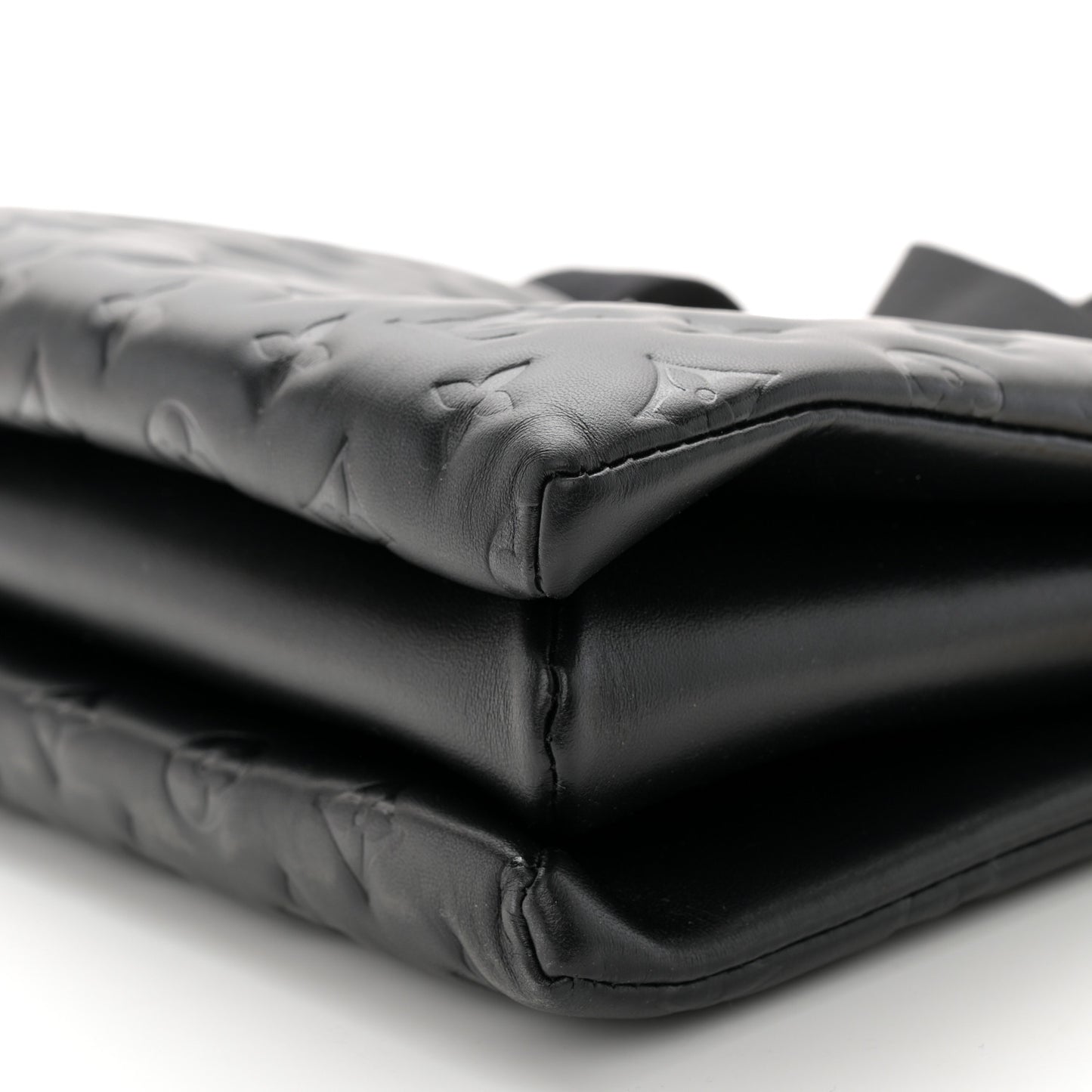 Lambskin Embossed Monogram Coussin PM Black