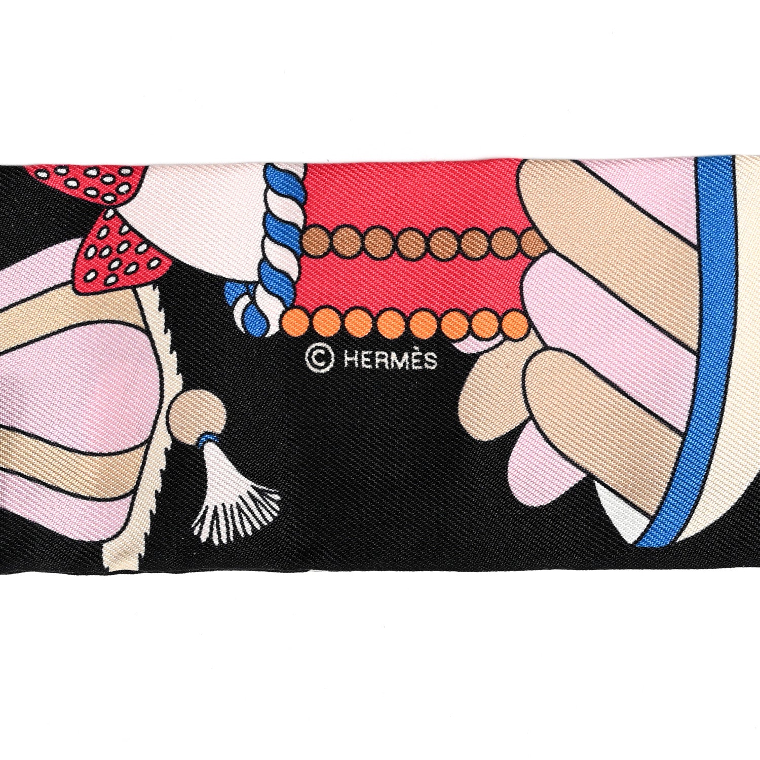 Hermes Silk La Patisserie Francaise Charms Twilly Charms Black White Bleu 5 of 5