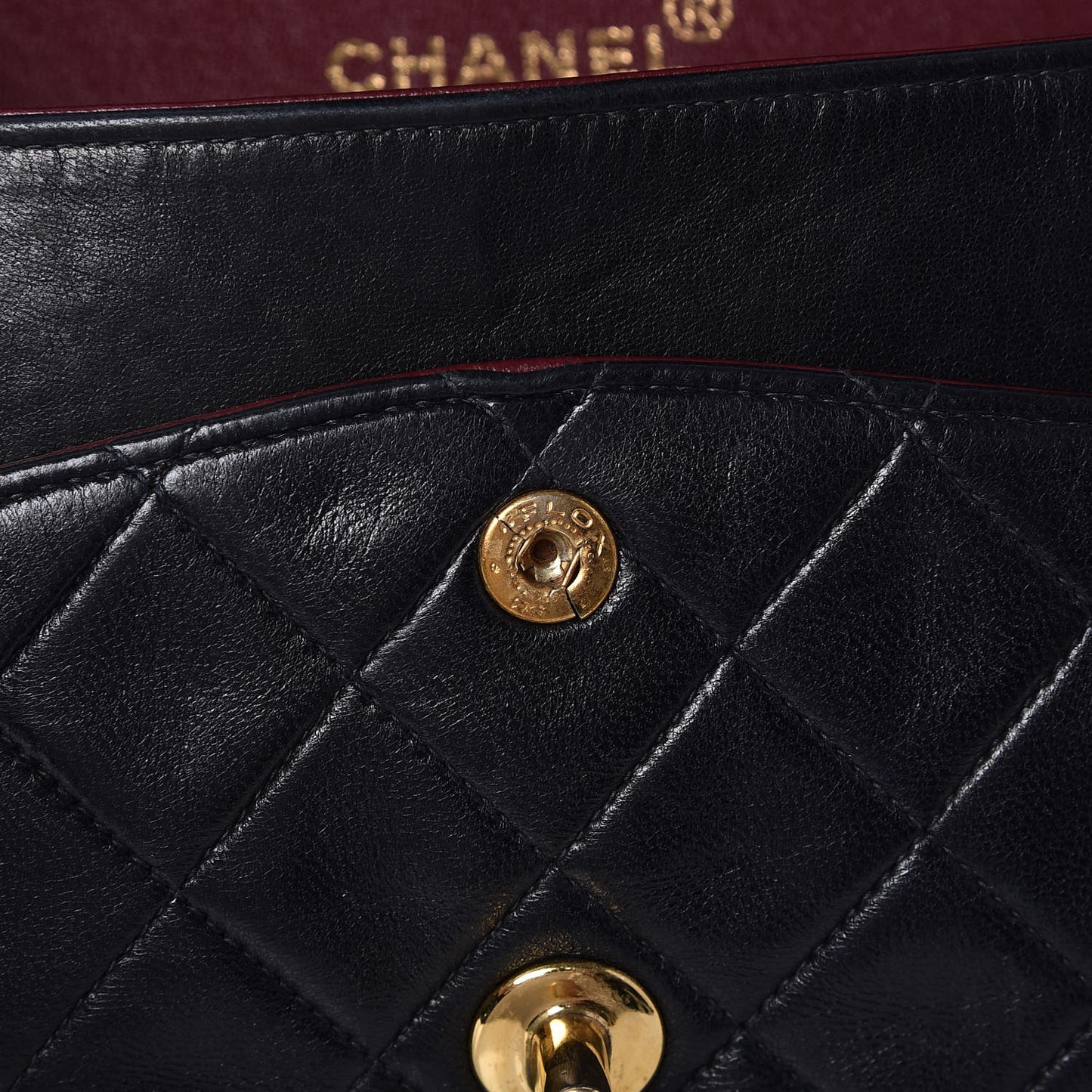 Lambskin Quilted Medium Double Flap Black