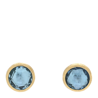 Marco Bicego 18K Yellow Gold Blue Topaz Jaipur Color Stud Earrings 1 of 4
