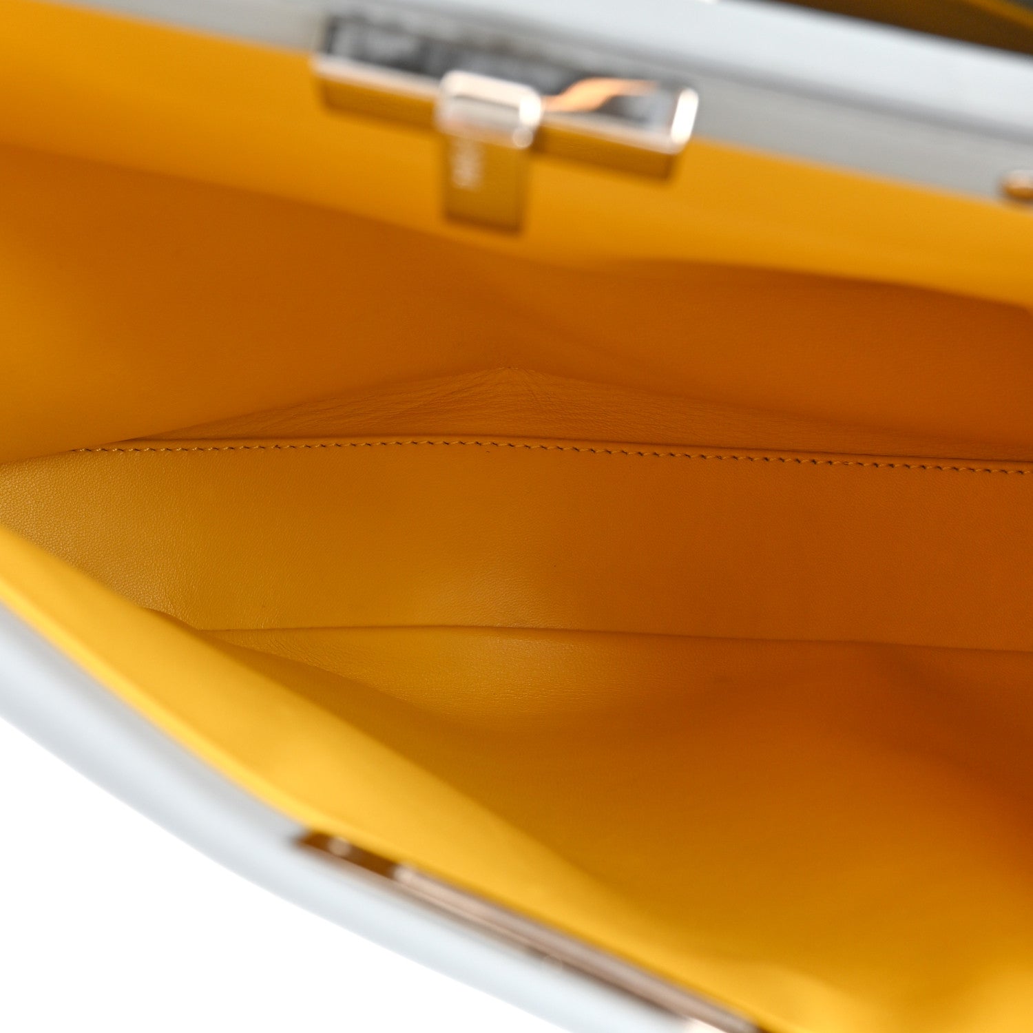 Fendi Vitello Morgan Shiny Nappa Medium Peekaboo Iconic Satchel Polvere Sunflower 5 of 20