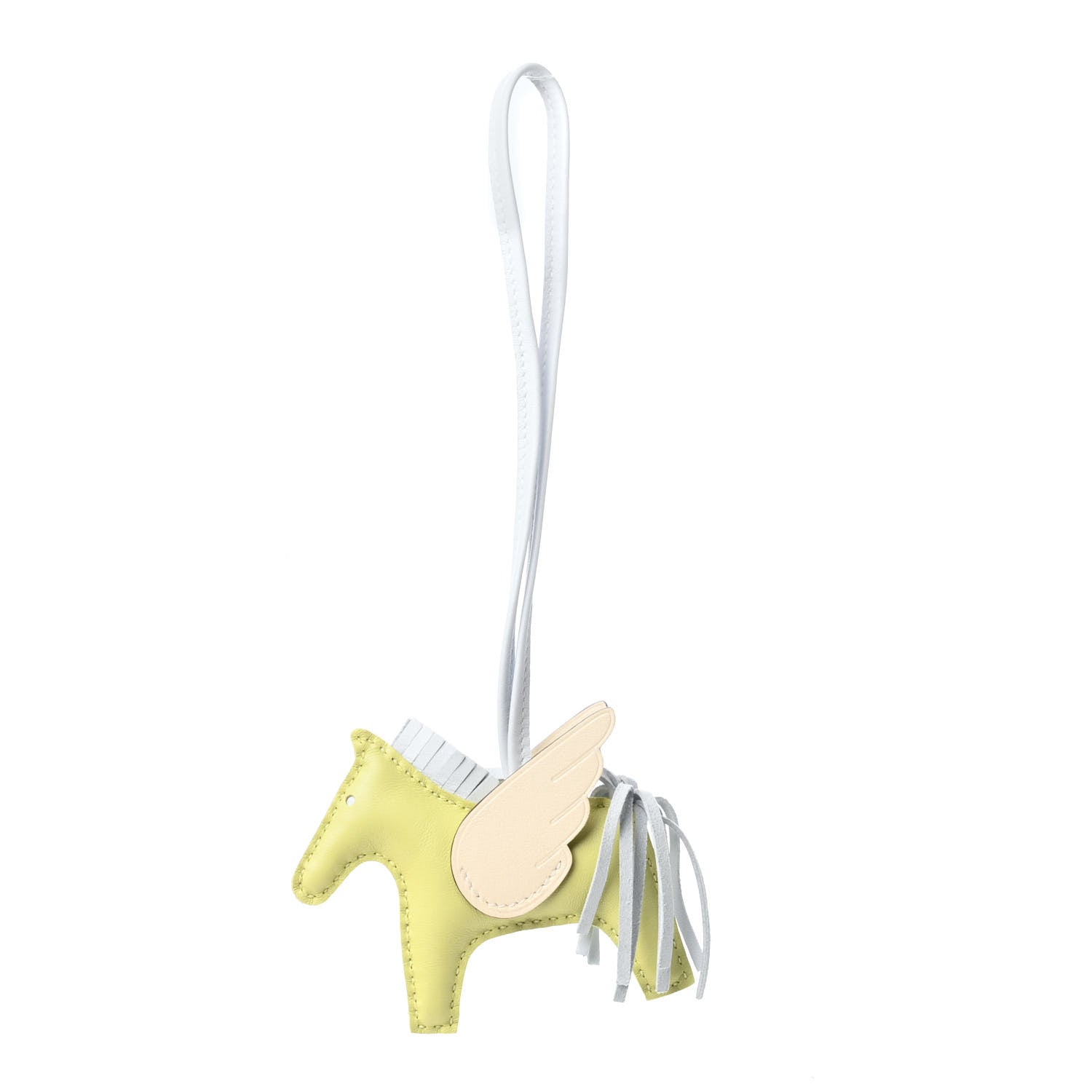 Hermes Milo Lambskin Grigri Rodeo Pegase Horse Bag Charm PM Jaune Bourgeon Bleu Brume Nata 1 of 4