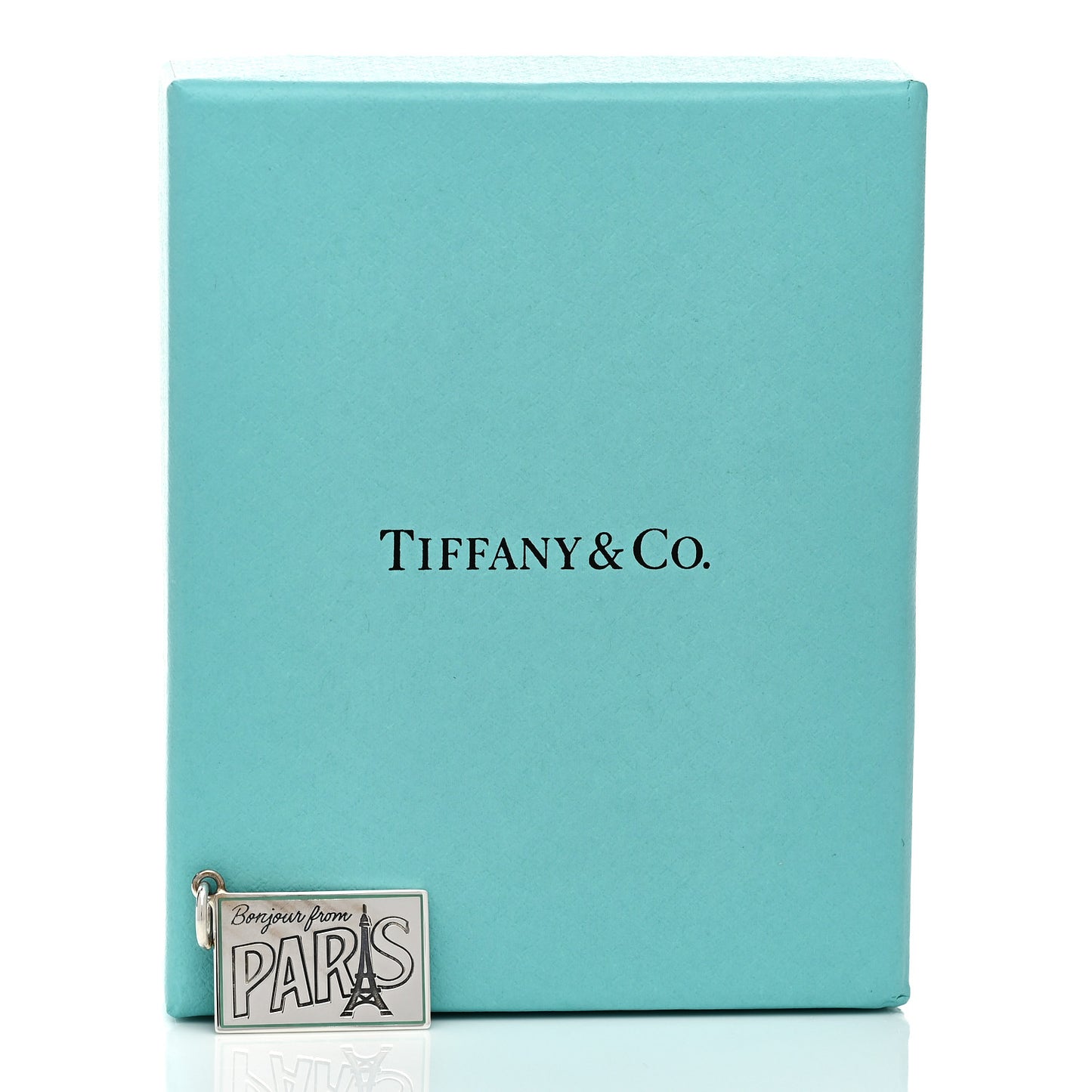 Sterling Silver Enamel Paris Postcard Charm Blue