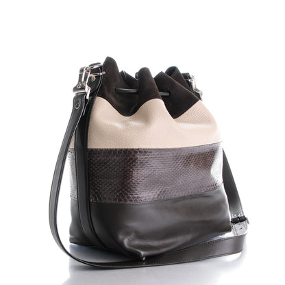 Proenza Schouler Watersnake Suede Calfskin Large Bucket Bag Grey 3 of 7