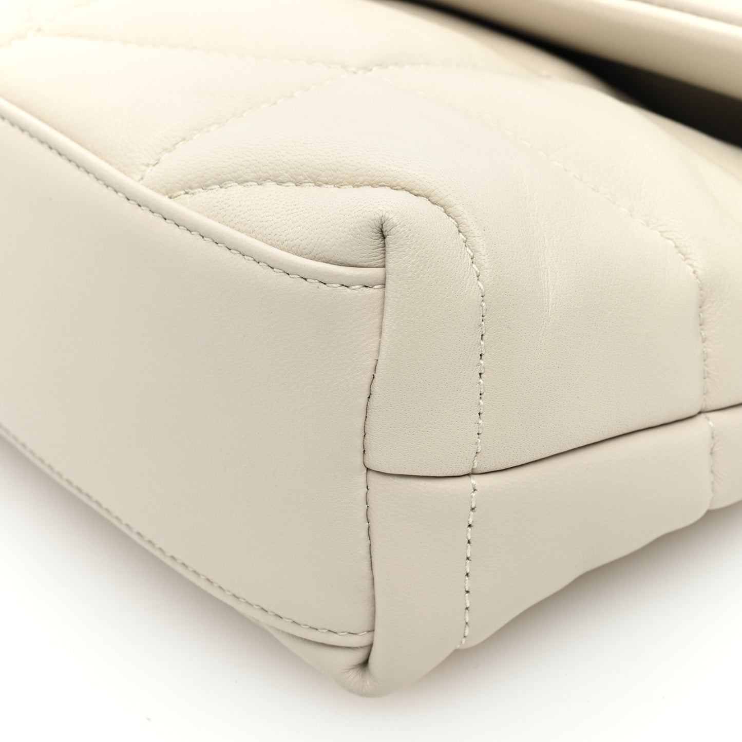 Lambskin Quilted Toy Loulou Puffer Monogram Chain Satchel Crema Soft