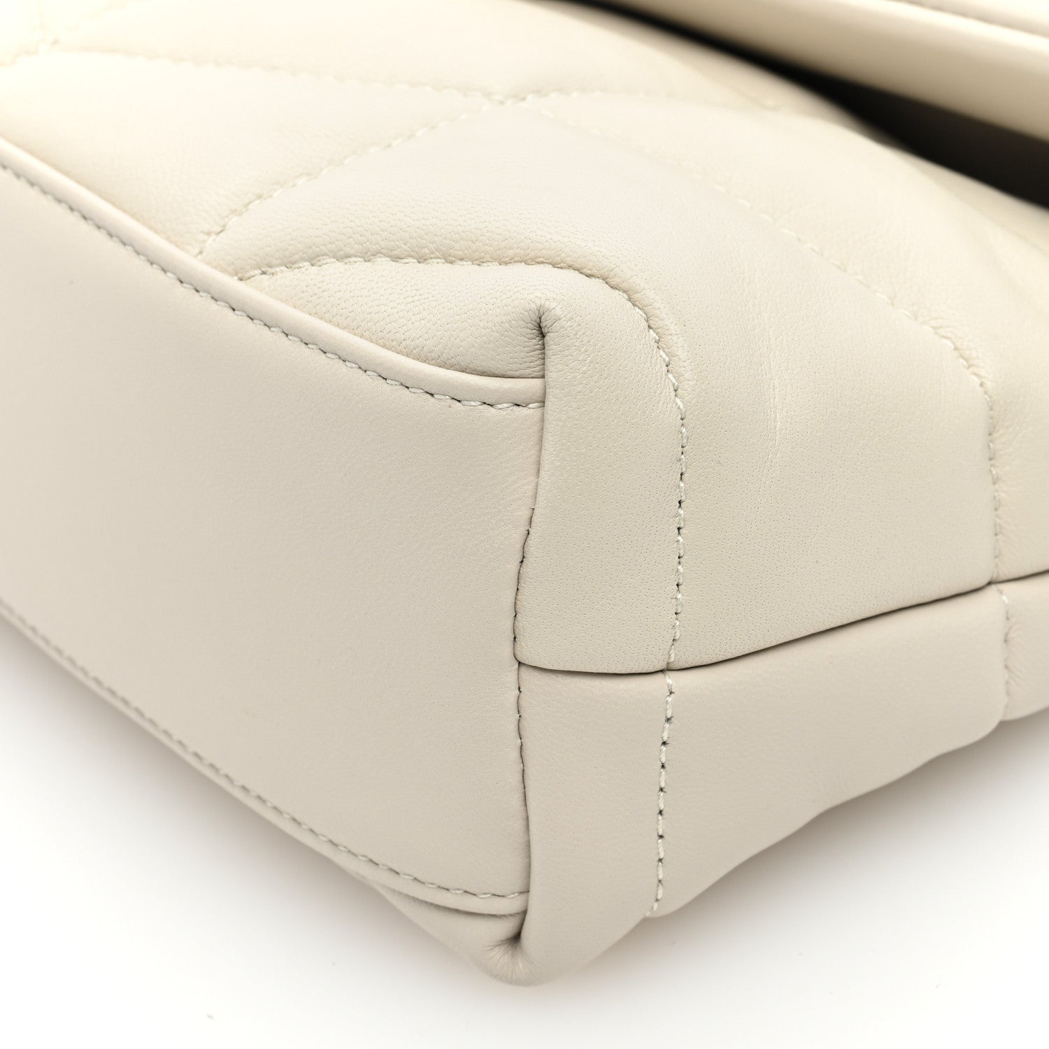 Saint Laurent Lambskin Quilted Toy Loulou Puffer Monogram Chain Satchel Crema Soft 9 of 9