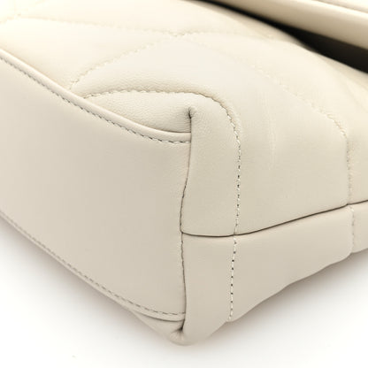 Saint Laurent Lambskin Quilted Toy Loulou Puffer Monogram Chain Satchel Crema Soft 9 of 9