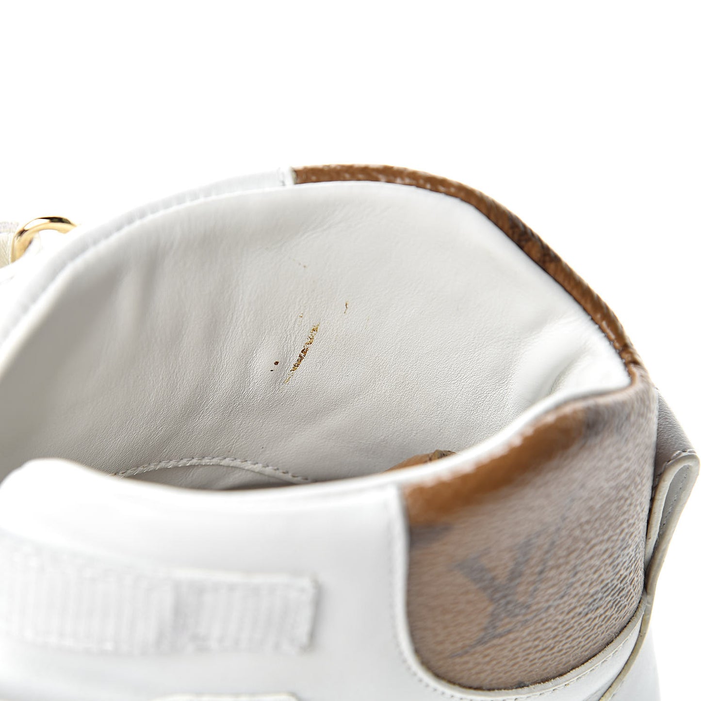 Calfskin Reverse Monogram Boombox High Top Sneakers 38.5 White
