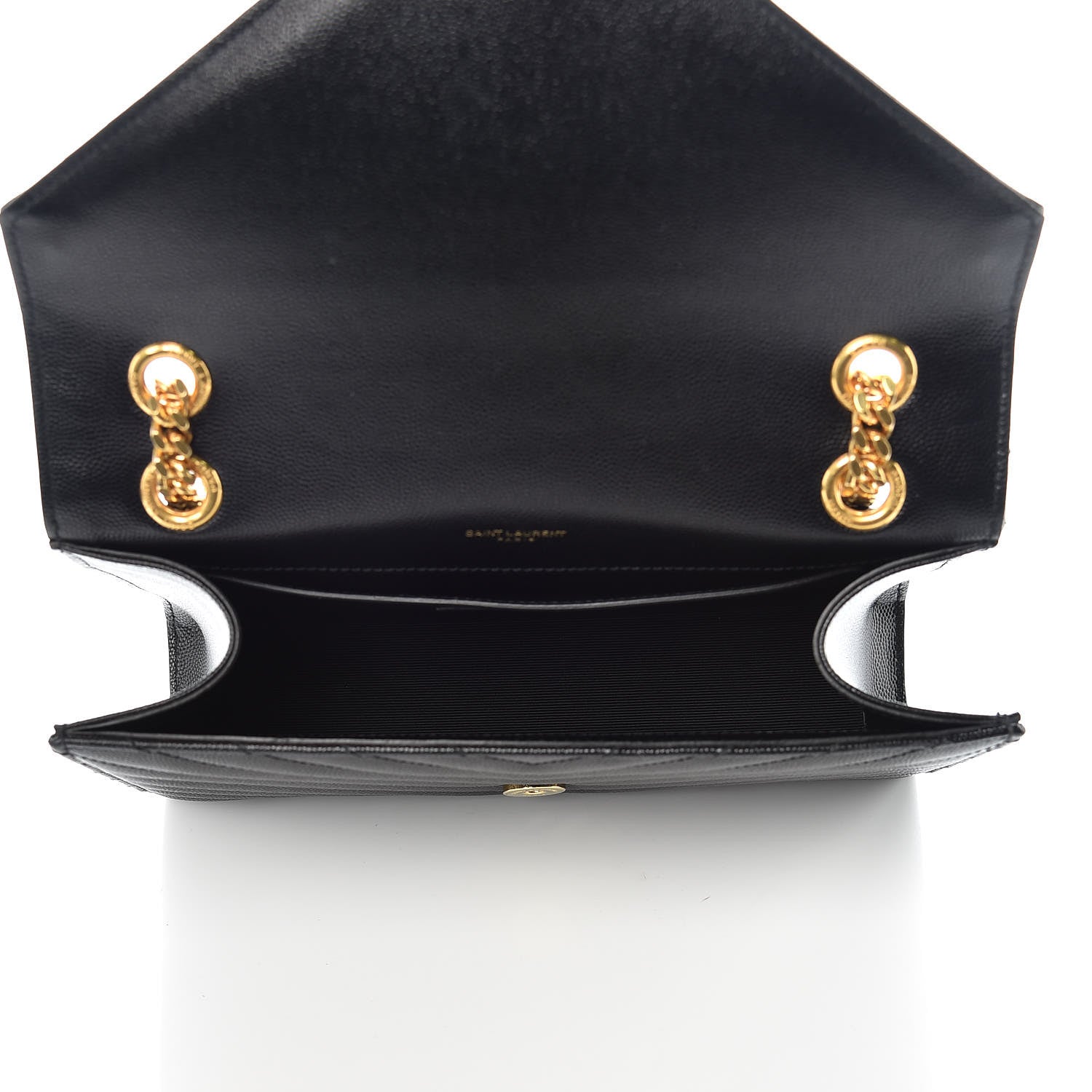 Saint Laurent Grain De Poudre Matelasse Chevron Medium Monogram Satchel Black 5 of 8