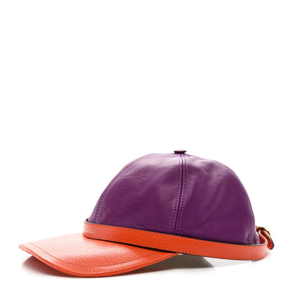 Gucci Lambskin Baseball Hat M Purple Orange 1 of 8