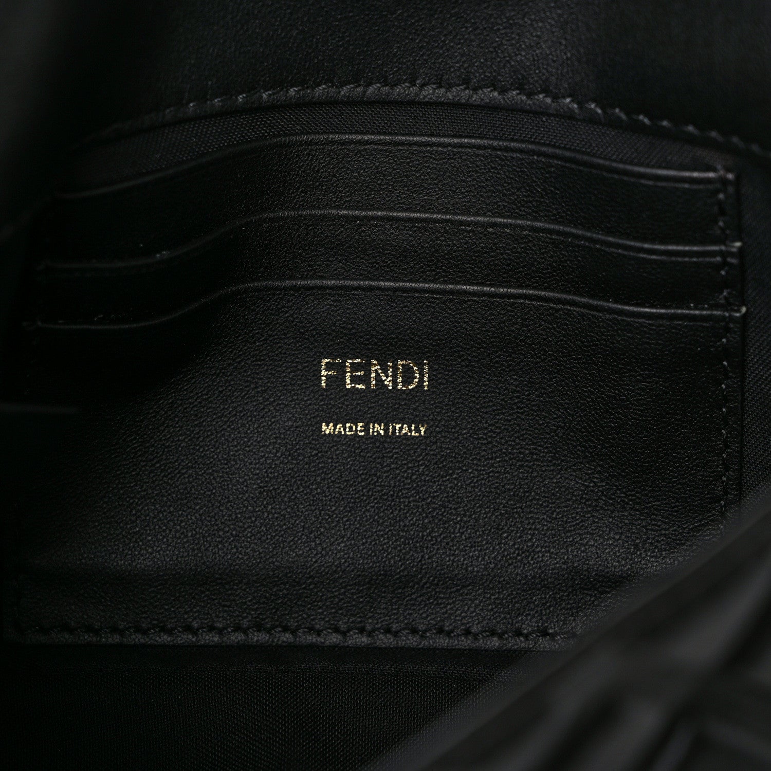 Fendi Nappa FF 1974 Embossed Mini Baguette Black 6 of 10