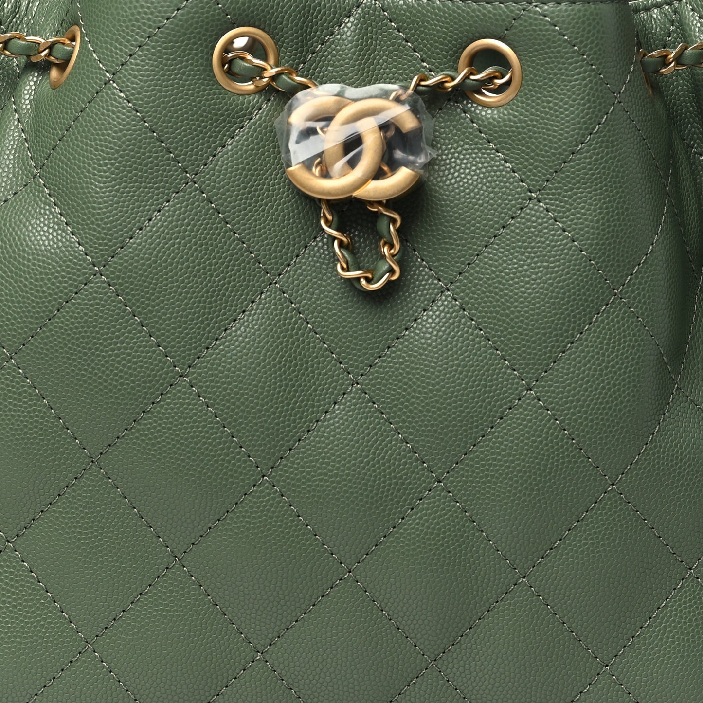 Caviar Quilted Small Chanel 25 Handbag Khaki